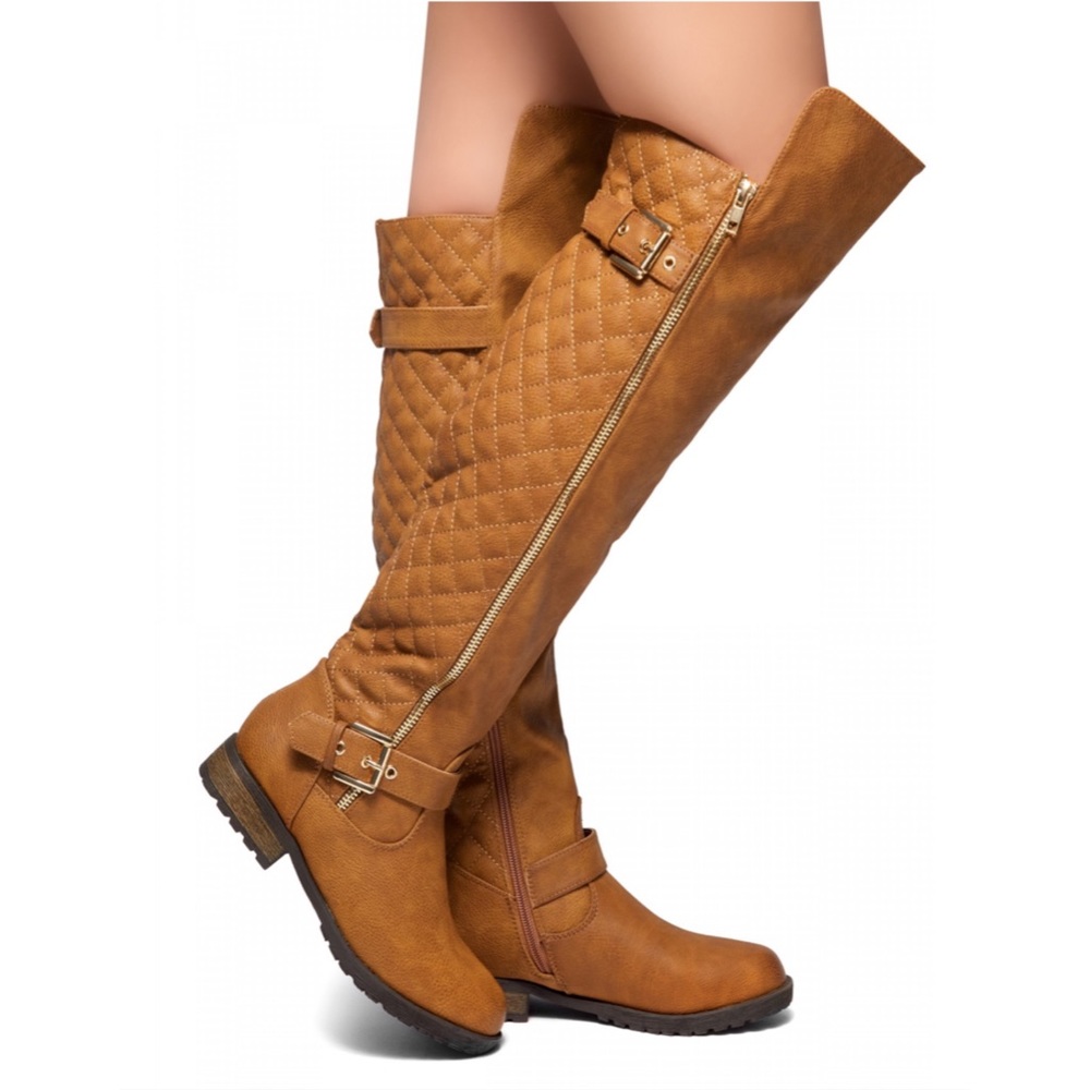 🥳Host Pick🥳 Tan Knee High Combat Boots